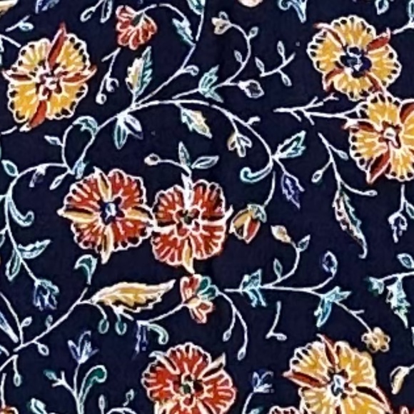 Old Navy Long Sleeve Peasant Blouse/Top Navy Blue Floral Size Medium - Picture 5 of 11